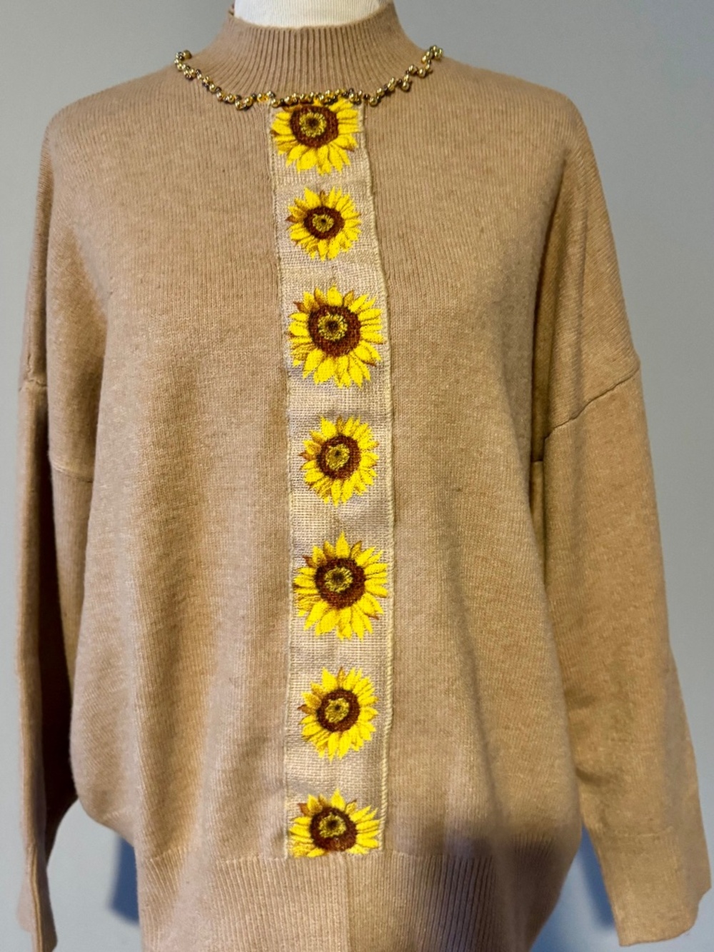 Brown Sunflower Sweater